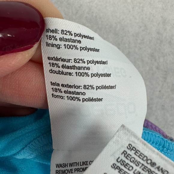 Speedo Multi Colored Swimsuit Girls Size XL Racer Back - Picture 5 of 10